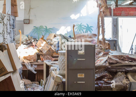 Abandoned derelict office at Salton Sea USA Stock Photo