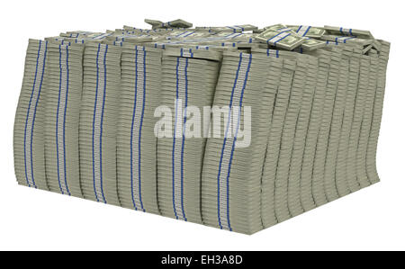Large bundle of US dollars isolated. Wealth and success. Stock Photo
