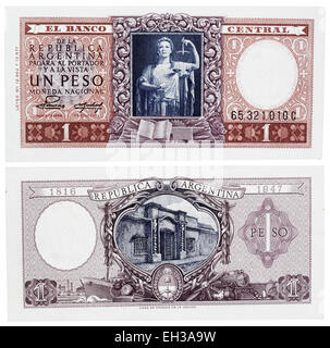 1 peso banknote, Justice, Argentina, 1947 Stock Photo