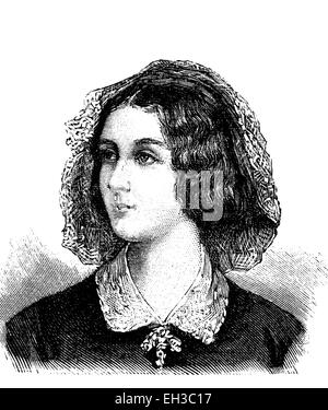 Elizabeth Rosanna Gilbert, also known as Lola Montez, 1821 - 1861, Irish dancer and mistress of King Ludwig I. of Bavaria, who made her Countess Marie of Landsfeld in 1847, wood engraving, around 1880 Stock Photo