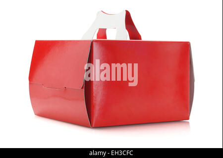 Takeaway Cake Box On White Background Stock Photo