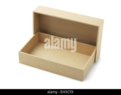 Open Cardboard Box On White Background Stock Photo