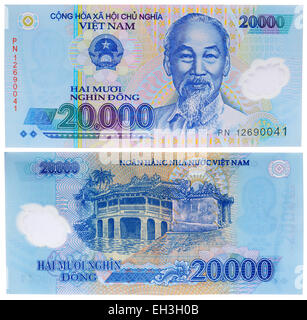 20000 dong banknote, Ho Chi Minh, Bridge at Hoi An, Vietnam, 2006 Stock Photo