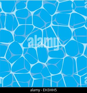 Vector illustration of blue water surface with waves texture. Stock Vector