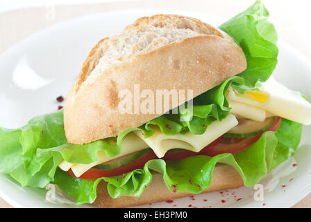 Cheese sandwich with tomato lettuce cucumber Stock Photo, Royalty Free ...