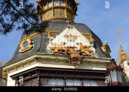 Part of Hanavsky Pavilion exterior that is in Letna Park, Prague, Czech Republic. Stock Photo