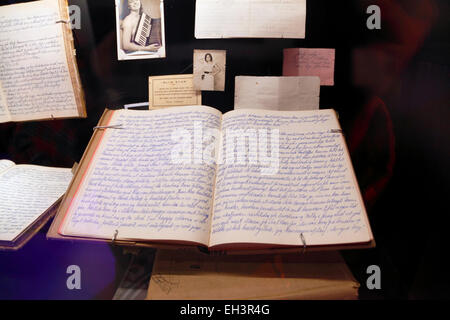 A young Danish sailor's diary from the 50's at the Danish Maritime Museum (M/S Museet for Søfart), Elsinore / Helsingør  Denmark Stock Photo