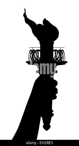 The statue of Liberty torch in silhouette Stock Photo