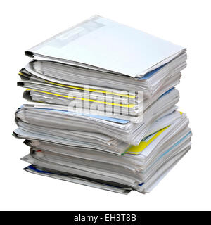 stack of colored folders isolated on white background Stock Photo