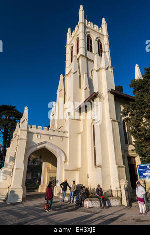 The neo-Gothic Christ Church which stands on The Ridge at Shimla, Himachal Pradesh, India Stock Photo