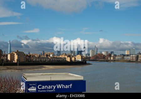 The City of London skyline from Canary Wharf Stock Photo