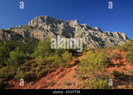 France, Bouches du Rhone, Aix en Provence, the Mount Ste Victoire Stock Photo