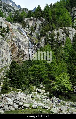 France, Alpes Maritimes, Parc National du Mercantour (Mercantour national park), Haute Vesubie, trek in the Gordolasque valley Stock Photo