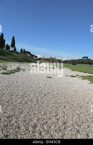 Italy. Rome. Circus Maximus. Ancient Roman chariot racing stadium. View. Ruins. Stock Photo