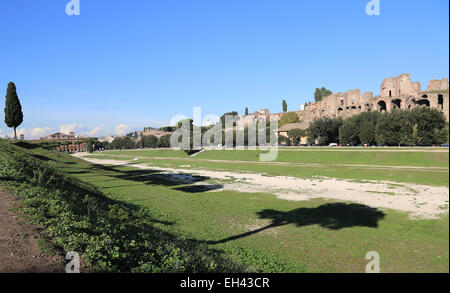 Italy. Rome. Circus Maximus. Ancient Roman chariot racing stadium. View. Ruins. Stock Photo