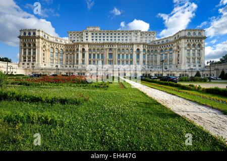 Romania, Bucharest, former Ceausescu Palace now Palace of Parliament Stock Photo