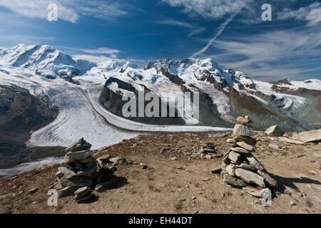 Switzerland, canton of Valais, Zermatt, Gornergrat glacier Stock Photo