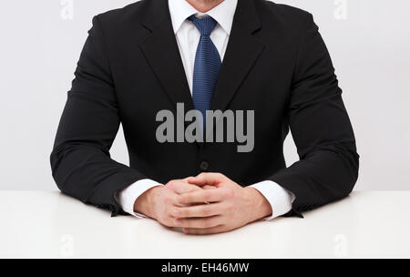 close up of buisnessman in suit and tie Stock Photo