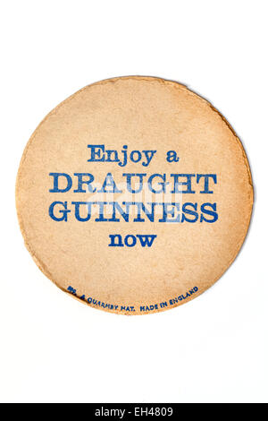 Vintage Beermat Advertising Draught Guinness Stock Photo