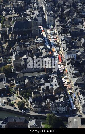 France, Eure, Pont Audemer (aerial view) Stock Photo