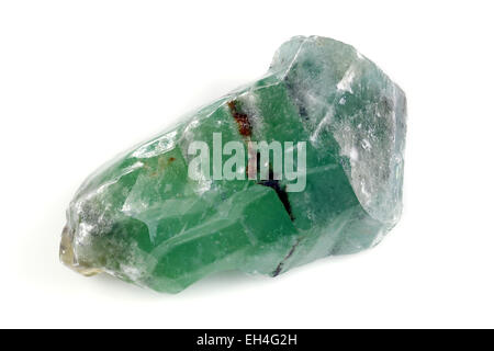 Green Calcite Rock Sample white background Stock Photo