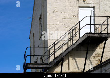 Fire Escape Exit Old Warehouse ,UK. Stock Photo