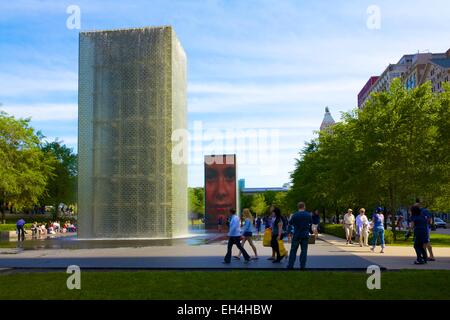 Crown Fountain. Millennium Park, Chicago, Illinois Stock Photo