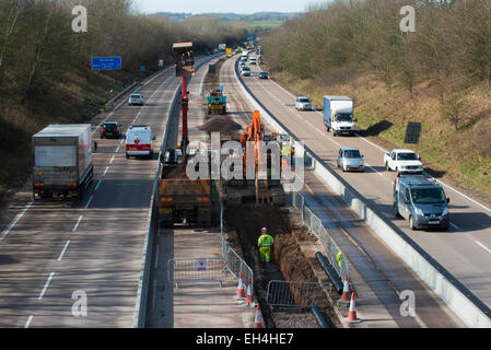 Motorway Roadworks and Highways Maintenance Vehicles A74(M Stock Photo ...