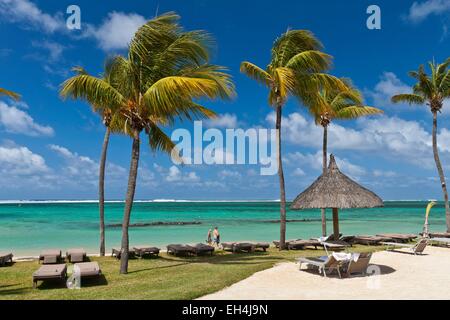 Mauritius, South West Coast, Savanne District, the hotel beach in Bel Ombre Tamassa Stock Photo