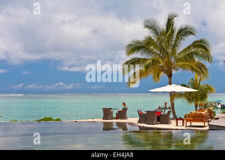 Mauritius, South West Coast, Black River District, the hotel LUX Le Morne Stock Photo