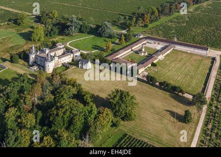 France, Gironde, Montagne, Chateau des Tours (aerial view) Stock Photo