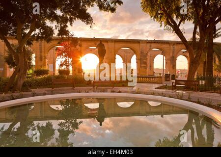 Malta, La Valletta, listed as World Heritage by UNESCO, the gardens of Upper Barraca Garden Stock Photo