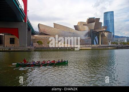 Spain, Basque country, Bilbao, Guggenheim Museum by Frank O. Gehry Stock Photo
