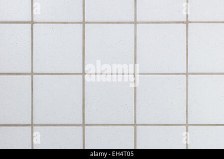 Closeup of a light grey/white ceramic tile wall texture Stock Photo