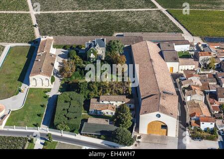 France, Gironde, Pauillac, Chateau Mouton Rotschild first growth Pauillac (aerial view) Stock Photo