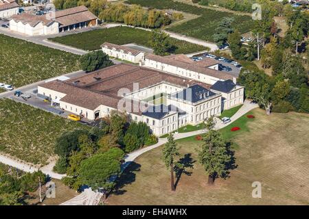 France, Gironde, Saint Estephe, Chateau Phelan Segur (aerial view) Stock Photo