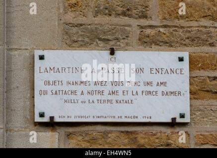 France, Saone et Loire, Milly Lamartine, Alphonse de Lamartine childhood home Stock Photo
