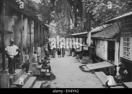 Gabon, Moyen-Ogooué Province, Lambarene, Albert Schweitzer Hospital, a road in the hospital between the Grand Pharmacy (polyclinic) and Bouka house (for recently operated patients) (archive image) Stock Photo