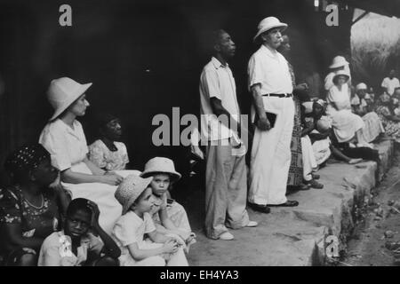 Gabon, Moyen-Ogooué Province, Lambarene, Albert Schweitzer Hospital, Albert Schweitzer during a sermon (archive image) Stock Photo