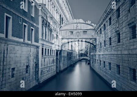 Bridge of Sighs. Toned image of the famous Bridge of Sighs in Venice, Italy. Stock Photo