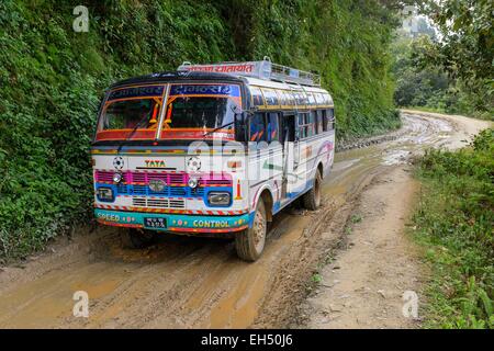 Nepal, Gandaki zone, Manaslu Circuit, between Gorkha and Khanchowk Stock Photo