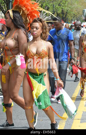 Scenes from the 2014 West Indies Day Parade Featuring: Atmosphere Where: Manhattan, New York, United States When: 01 Sep 2014 Stock Photo