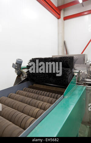 part of the machine for washing fruits Stock Photo