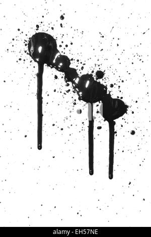 Ink or oil splat and drips Stock Photo