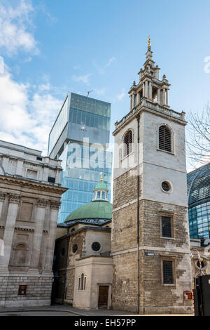 St Stephen Walbrook church in the City of London is a Christopher Wren church in Walbrook next to Mansion House Stock Photo