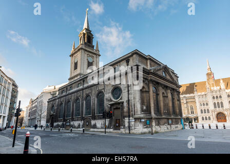 St Lawrence Jewry next Guildhall is a a Christopher Wren church in the City of London and official church of the Lord Mayor Stock Photo