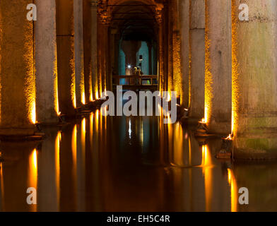 Istanbul, Turkey water Basilica Cistern underground Stock Photo