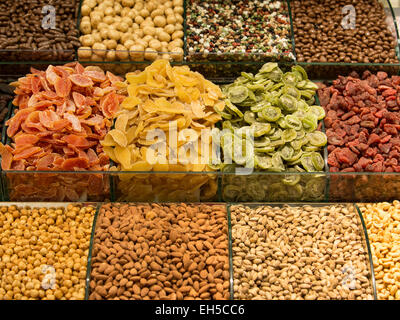 Istanbul, Turkey Grand Bazaar dried fruit and nuts Stock Photo