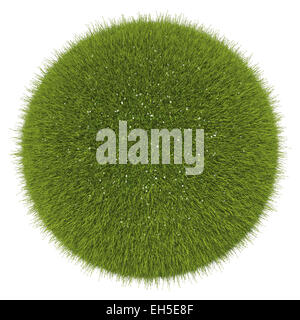 World of grass and flowers: green globe isolated on white Stock Photo