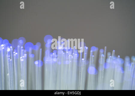 Fibre Optic cable glowing Stock Photo